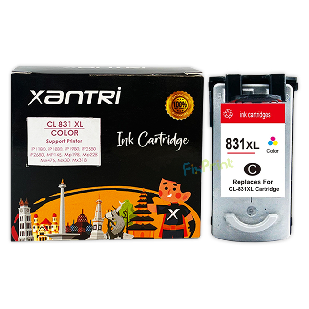 Cartridge Xantri CL831XL Color Chip, Cartridge Printer Can IP1180 IP1880 IP1980 IP2580 IP2680 MP145 MP198 MP228 MX476 MX30 MX318