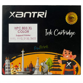 Cartridge Xantri HPC 803XL Color Chip, Tinta Printer HPC DeskJet 1111 1112 2132 2622