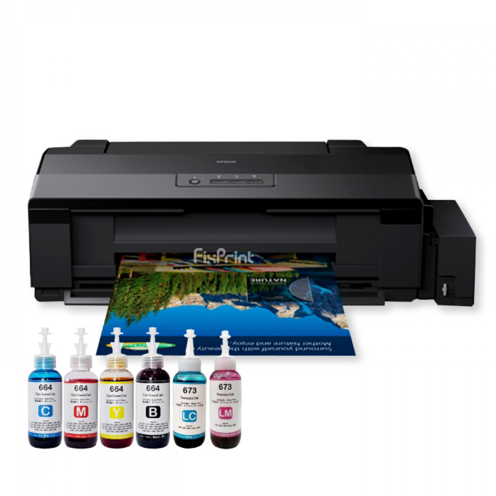 BUNDLING Printer Epson L1800 A3 Photo Ink Tank Borderless A3+ (6 Color) New With Compatible Ink
