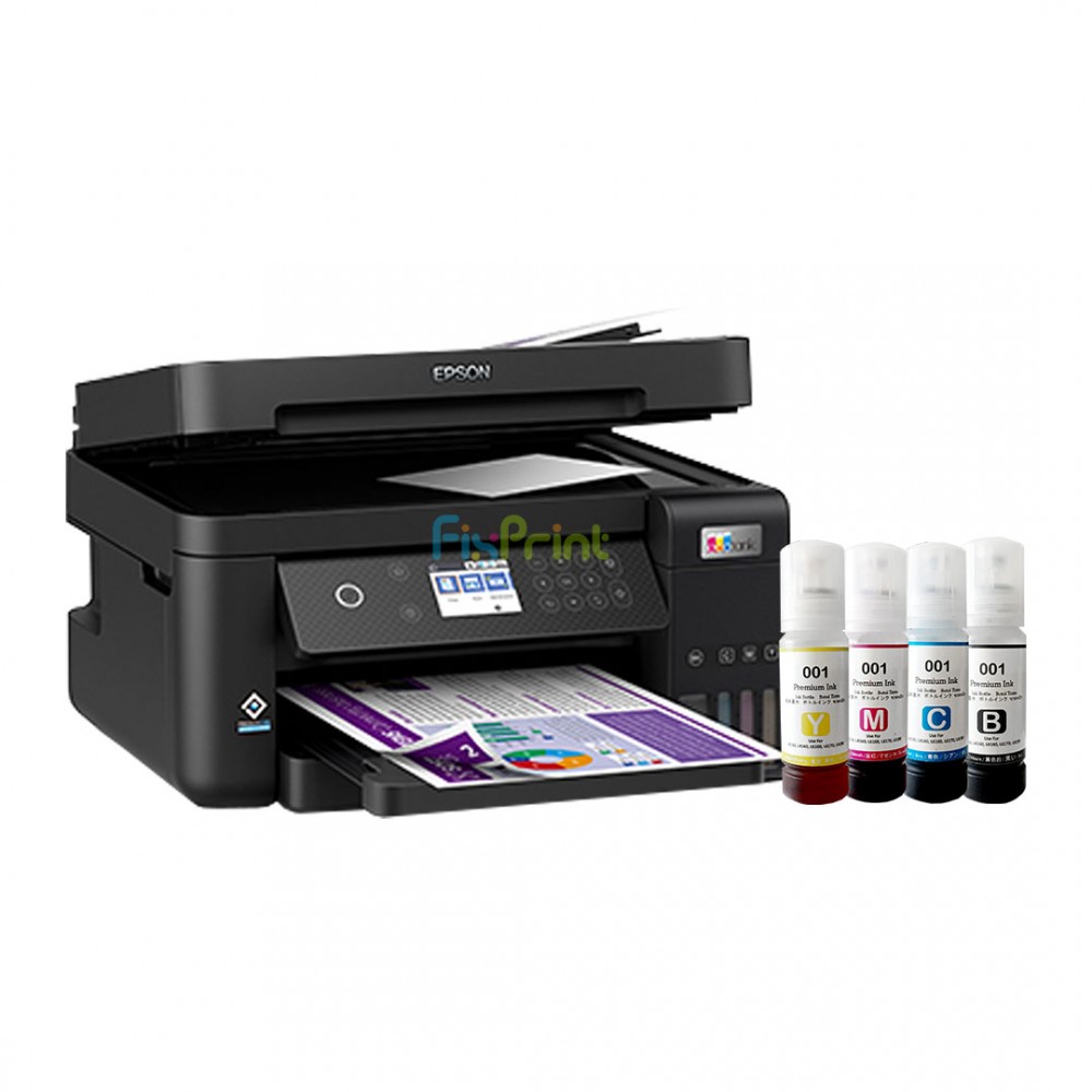 BUNDLING Printer Epson EcoTank L6270 A4 Wi-Fi Duplex All-in-One Ink Tank with ADF Pengganti L6170 With Compatible Ink