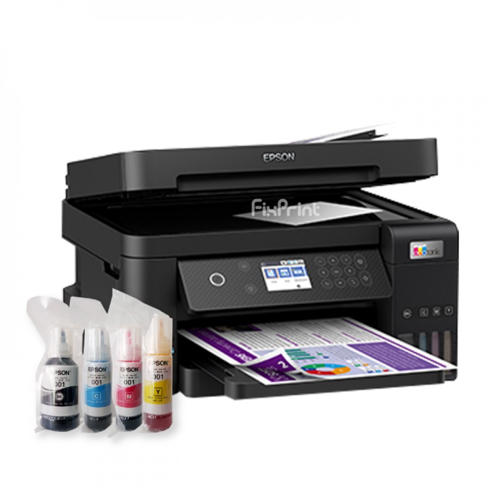 BUNDLING Printer Epson EcoTank L6270 A4 Wi-Fi Duplex All-in-One Ink Tank with ADF Pengganti L6170 With Original Ink