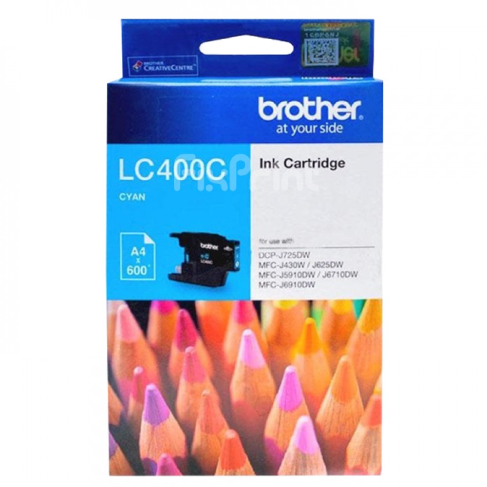 Cartridge Tinta Brother LC400 LC400C LC-400 Cyan, New Original Ink Printer DCP-J725DW MFC-J430W J625W J5910DW J6710DW J6910DW