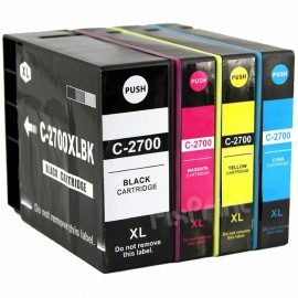 Cartridge Tinta Compatible Can PGI2700 XL PGI 2700XL PGI-2700XL Black, Quality Refill Printer MAXIFY iB4070 iB4170 MB5070 MB5170 MB5370 MB5470 With Chip