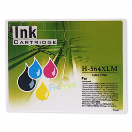 Cartridge Tinta Compatible HPC 564XL Magenta With Chip, Quality Refill H-564XLM 564 Printer HPC Photosmart D5445 D5460 C5324 C6350 D7560 Premium C309 C310 Station C510a Plus B209a Officejet 4610
