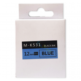 Compatible Label Tape M-K531 12mm Black On Blue Casette MK 231 12mm x 8mm Printer Bro P-Touch PT-90 PT-M95