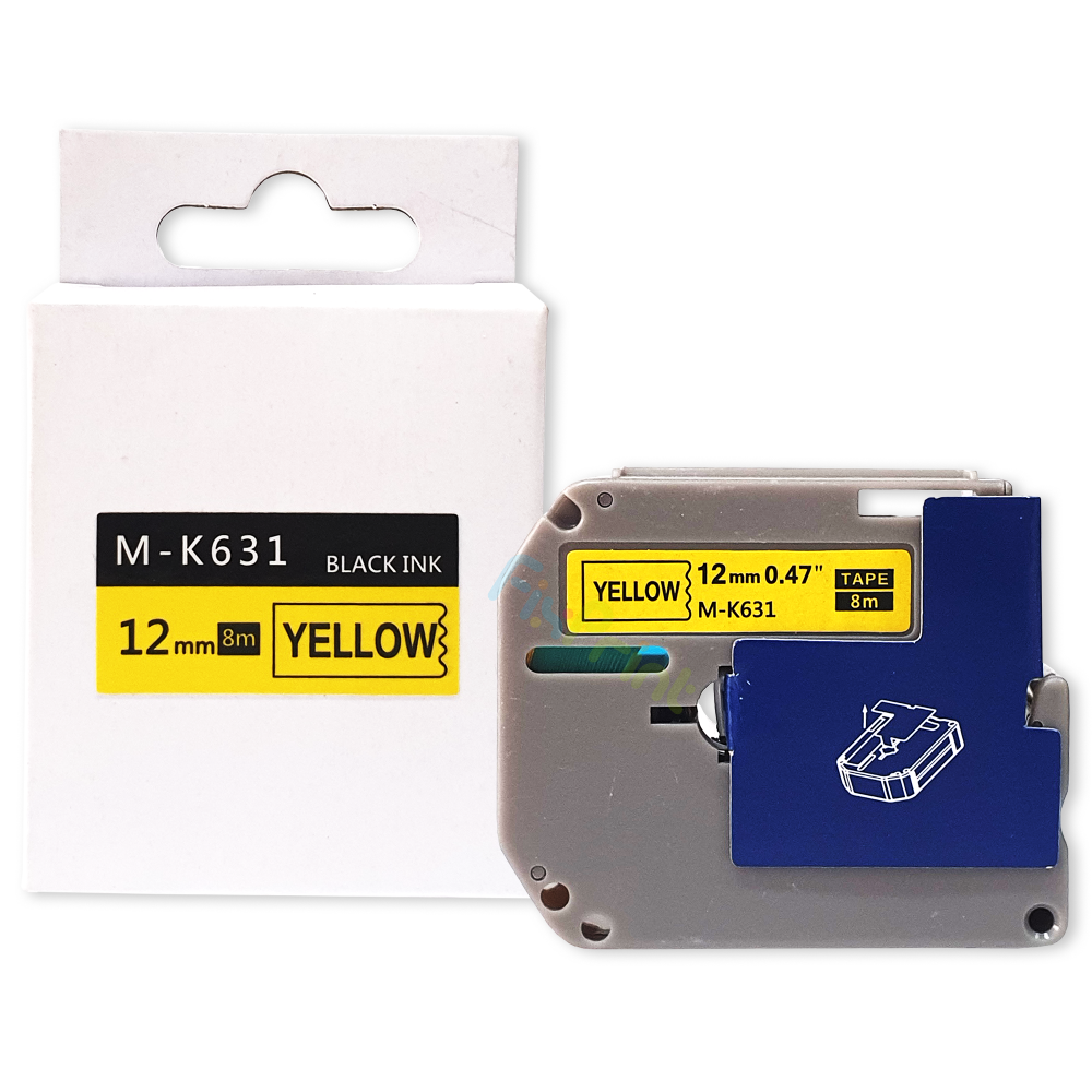 Label Tape Casette Xantri Bro MK631 12mm Black On Yellow MK 631 12mm x 8mm, Printer Bro PTouch PT90 PTM95