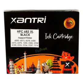 Cartridge Xantri HPC 682XL Black Chip, Tinta Printer HPC Deskjet 6000 6075 6078 6400 6475 6478 1200 2300 2700 4100 2335 2336 2337 1216