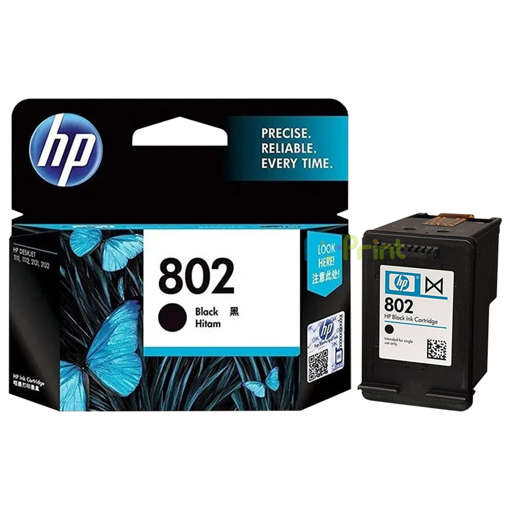 Cartridge Original HP 802 Black CH563ZZ, Tinta Printer HP Deskjet 1000 1010 1011 1050 1510 1511 2000 2050 3000 3050 All-in-One