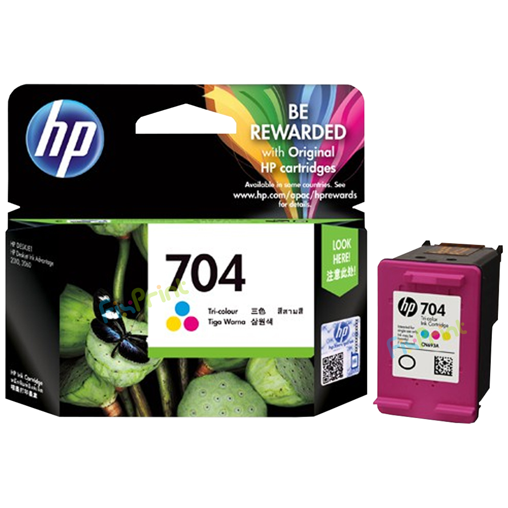 Cartridge Original HP 704 Color CN693AA, Tinta Printer HP Deskjet Advantage 2010 (K010a) 2060 All-in-One