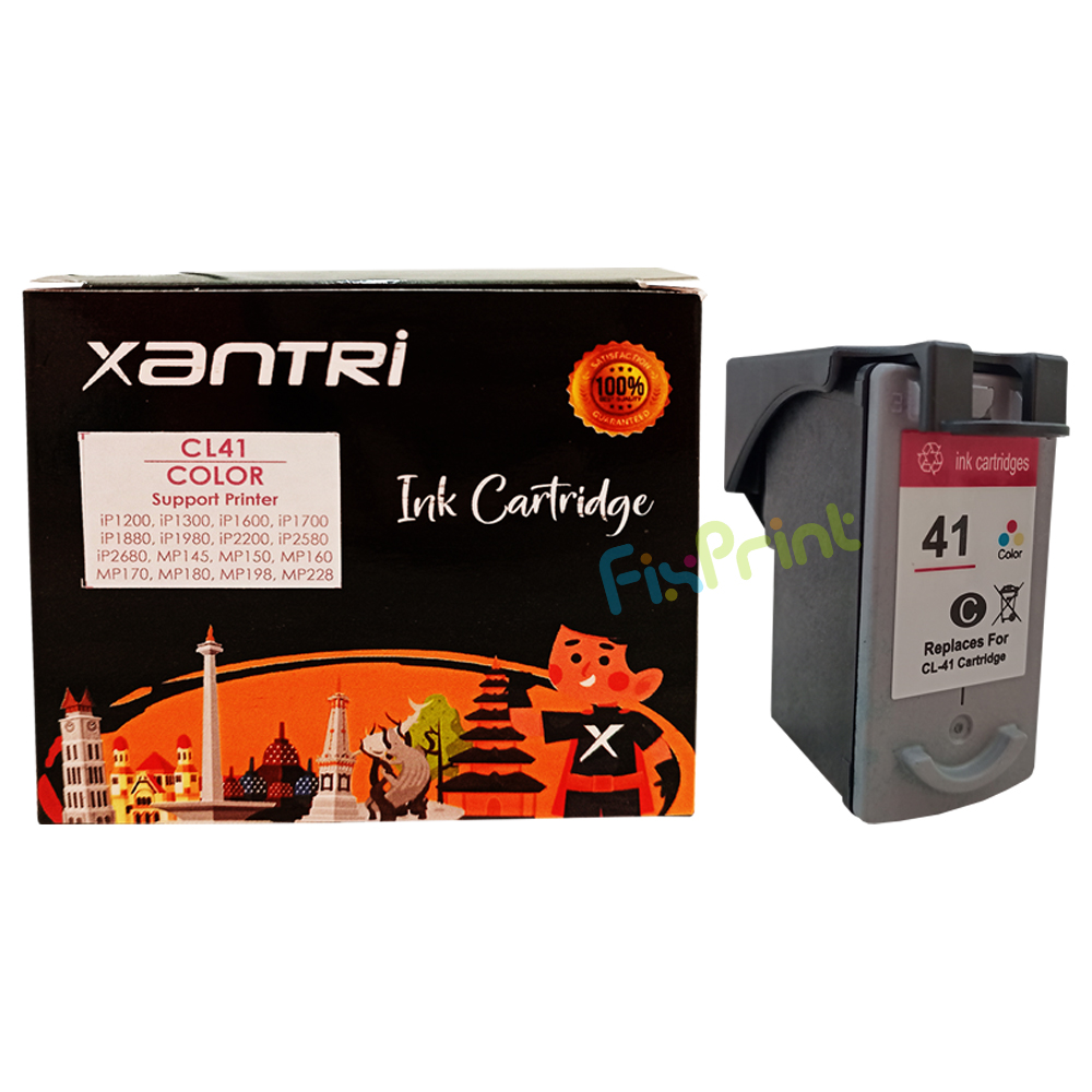 Cartridge Xantri CL41 Color Chip, Cartridge Printer Can iP1200 iP1300 iP1600 iP1700 iP2200 MP150 MP160 MP170 MP180 MP450 MP460 iP1880 iP1980 MP145 MP198 MP228 MP476 MX308 MX318