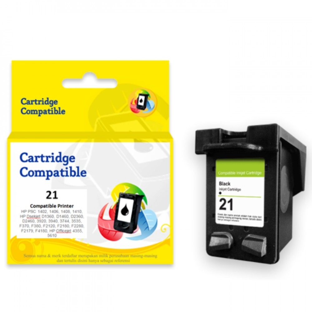 Jual Cartridge Recycle HP 21 Black C9351AA, Tinta Printer HP DeskJet