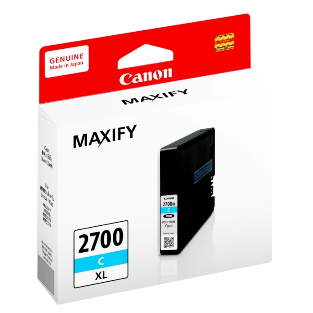 Cartridge Tinta Canon Original PGI 2700 PGI-2700 PGI2700 Cyan, Refill Printer MAXIFY iB4070 iB4170 MB5070 MB5170 MB5370 MB5470