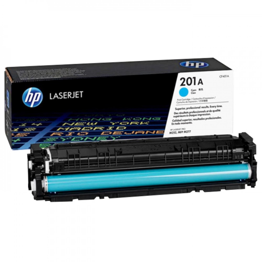 Jual Cartridge Toner Original HP CF401A 201A Cyan Printer 