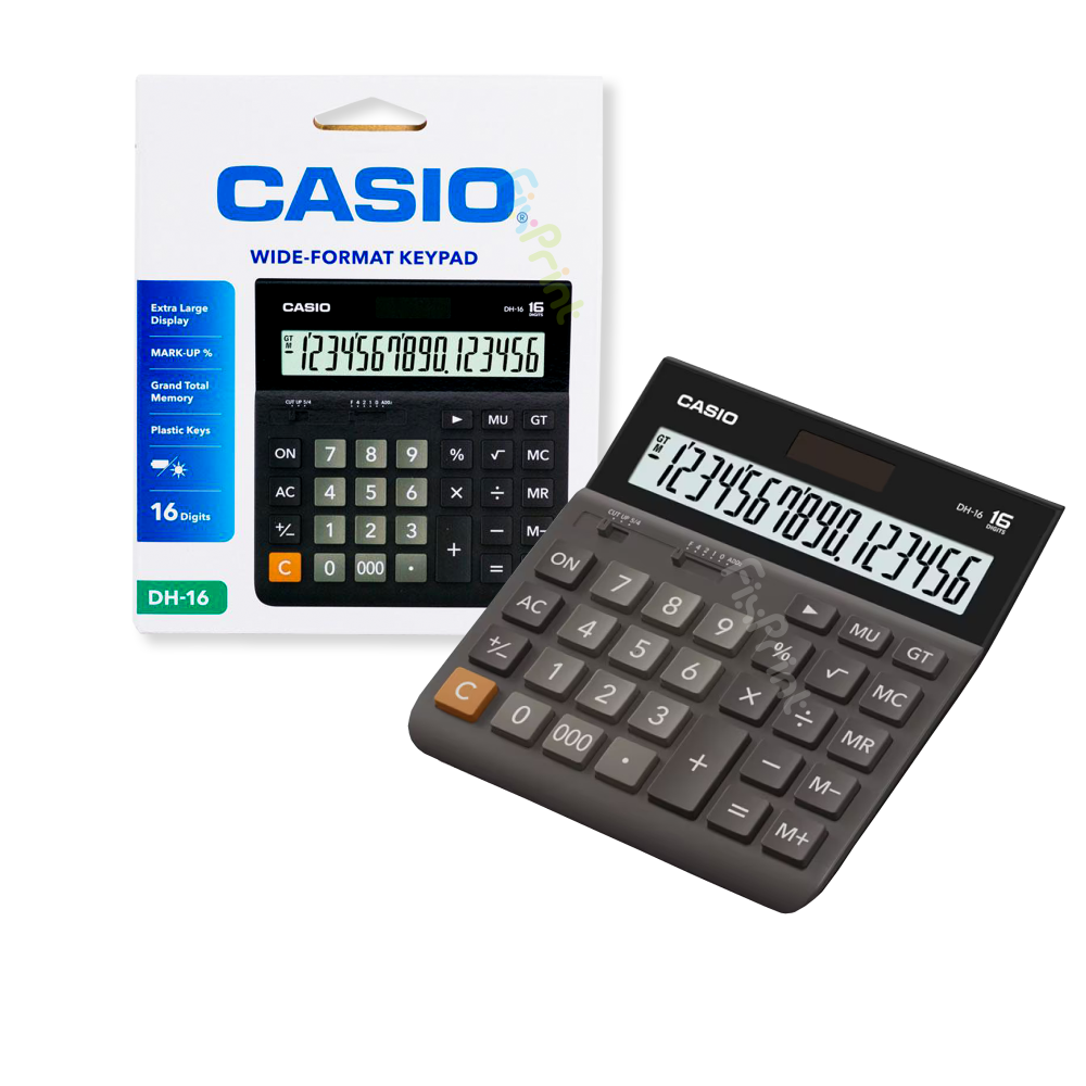 Kalkulator Casio DH-16 16 Digit, Calculator Desktop DH-16-BK 16 Digits Original