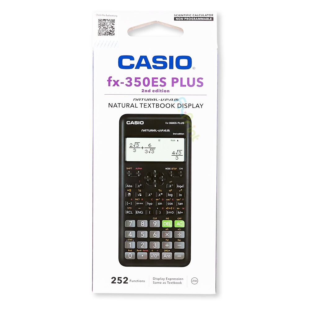 Kalkulator Casio fx-350ES PLUS-2, Calculator Scientific Kalkulator Ilmiah Standar FX-350ES PLUS 2 Original