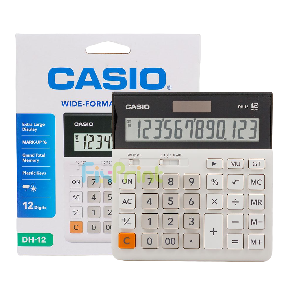 Kalkulator Casio DH-12-WE 12 Digit, Calculator Desktop 12 Digits DH 12 White Original