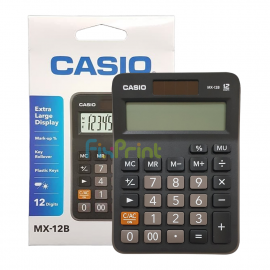 Kalkulator Casio MX-12B-BK 12 Digit, Calculator Desktop 12 Digits MX 12B Black Original