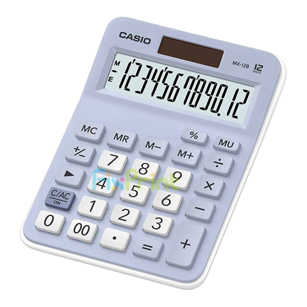 Kalkulator Casio MX-12B-LB 12 Digit, Calculator Desktop 12 Digits MX 12B Light Blue Original