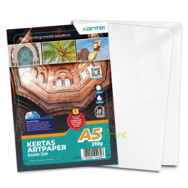 Kertas Art Paper Xantri Double Side A5 210gsm isi 20 lmbr, Kertas Art Karton Cartoon Printer A5