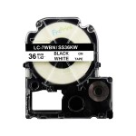 Label Tape Laminated Compatible Epsn LK-7WBN 36mm x 9m Black On White, Cassette Printer Epsn LabelWork LW-900P LW-1000P LW-Z900FK