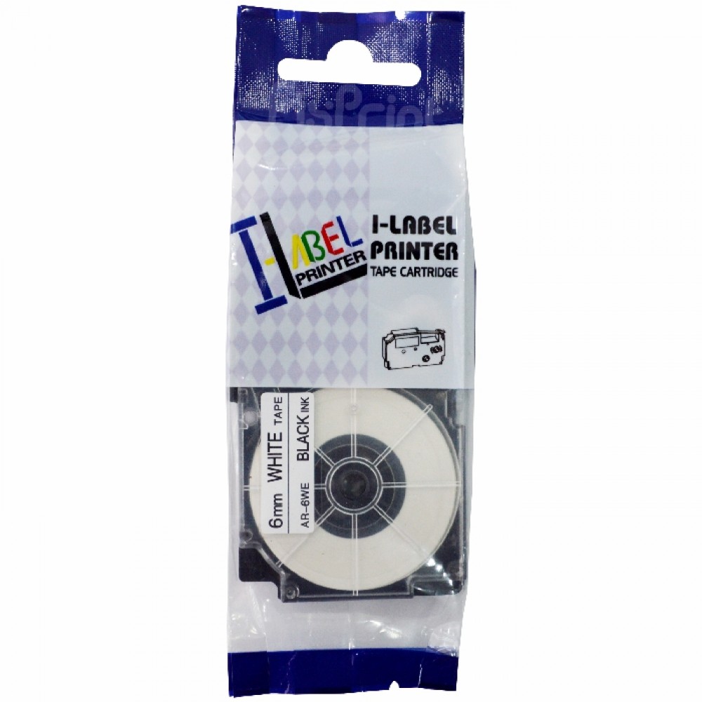 Compatible Label Tape Casette XR-6WE1 XR-6 Black on White 6mm Printer Csio KL-60 KL-120 KL-820 KL-7400