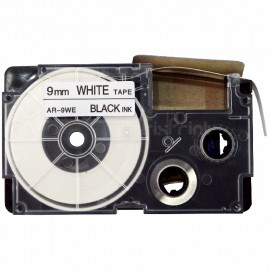 Label Tape Casette Compatible Csio XR-9WE1 XR-9 Black on White 9mm, Printer Csio KL-60 KL-120 KL-130 KL-820 KL-7400 KL-HD1 KL-G2
