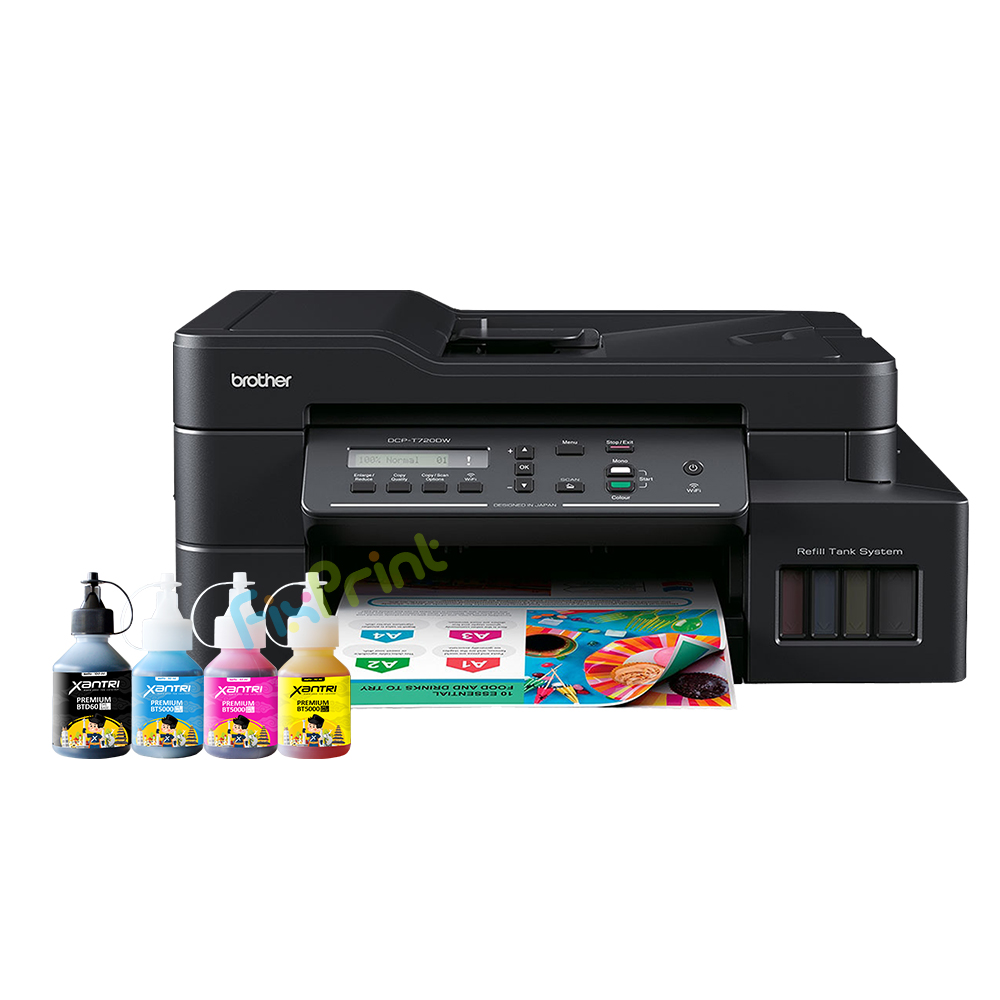 BUNDLING Printer Brother DCP-T720DW DCP T720dw Wireless Inkjet All-In-One (Print, Scan, Copy, WiFi & ADF) with Direct Mobile New With Xantri Ink