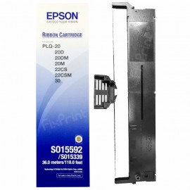 Ribbon Cartridge Original Epson PLQ20 PLQ-20 PLQ-20D PLQ-20DM PLQ-20M Black S015339 ( 1 Pack Isi 3 Pcs )