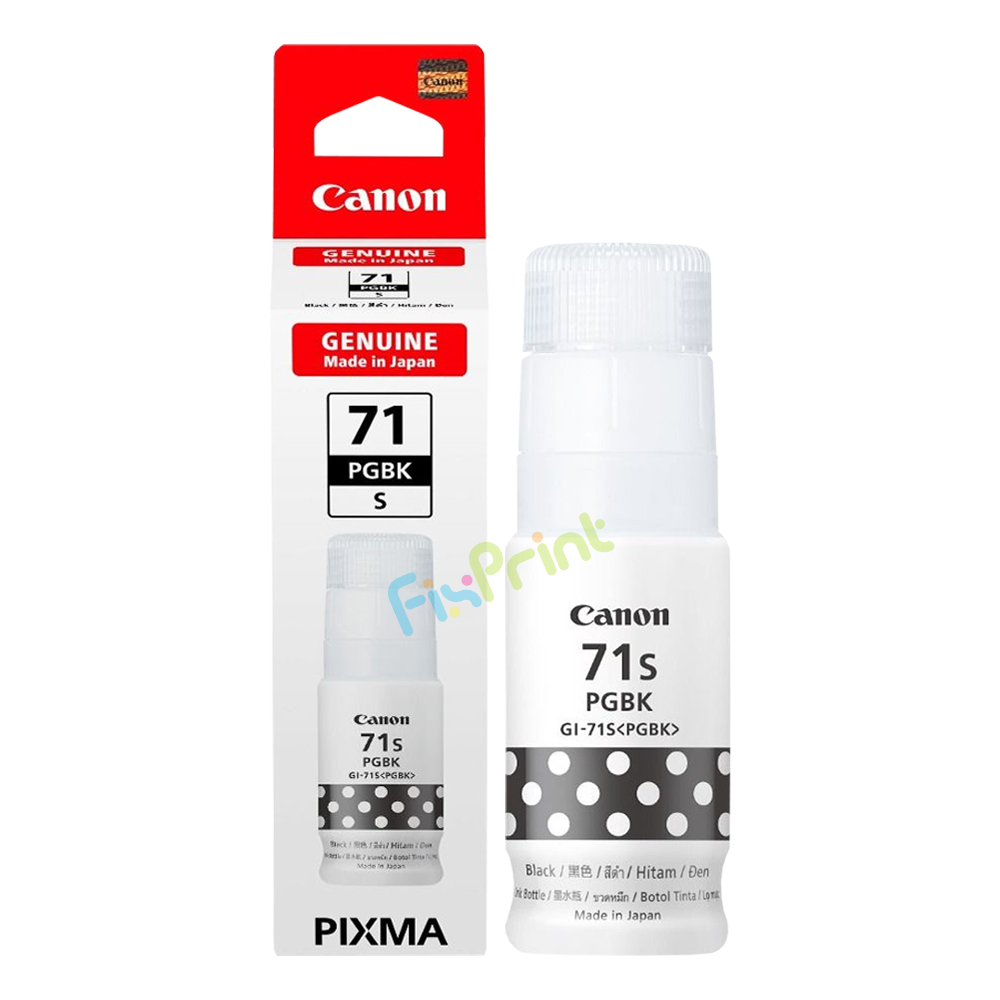 Tinta Canon Original GI-71S Small GI71S PGBK GI 71s Pigment Black 70ml, Refill Printer PIXMA G1020 G2020 G3020 G3060 G2770 G3770 G4770 G1730 G1737 G2730 G3730