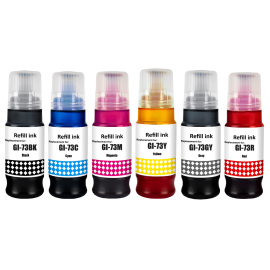 Tinta Compatible GI-73 Yellow Dye Base 70ml, Refill Printer Can Pixma G570 G670 InkTank