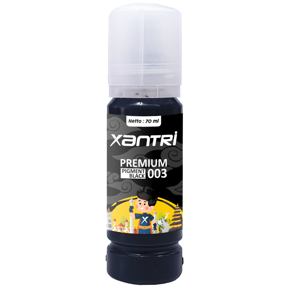 Tinta Xantri Pigment 003 Black 70ml Printer EP EcoTank L1110 L1210 L3110 L3210 L3150 L4150 L4160 L5190 L6160 L6170 L6190