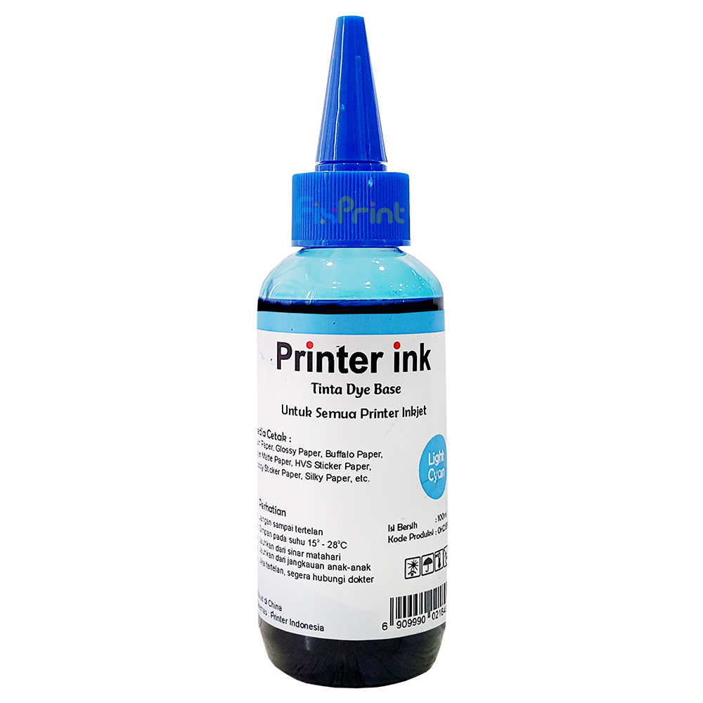 Tinta Refill Printer Ink Light Cyan 100ml Can EP Bro HPC Tinta Dye Base Tutup Model Kerucut