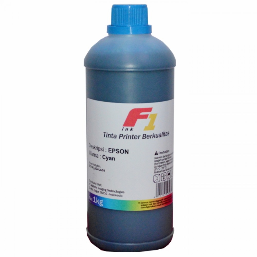 Tinta Refill Dye Base F1 Cyan 1 Liter Printer Epson
