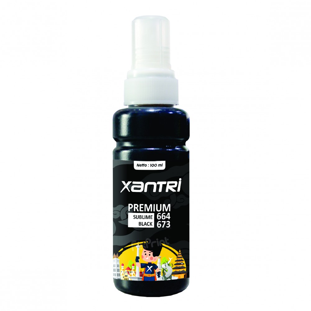 Tinta Xantri Premium Sublim 664 Black 100ml, Printer Epsn L100 L200 L110 L120 L210 L220 L310 L350 L355 L360 L365