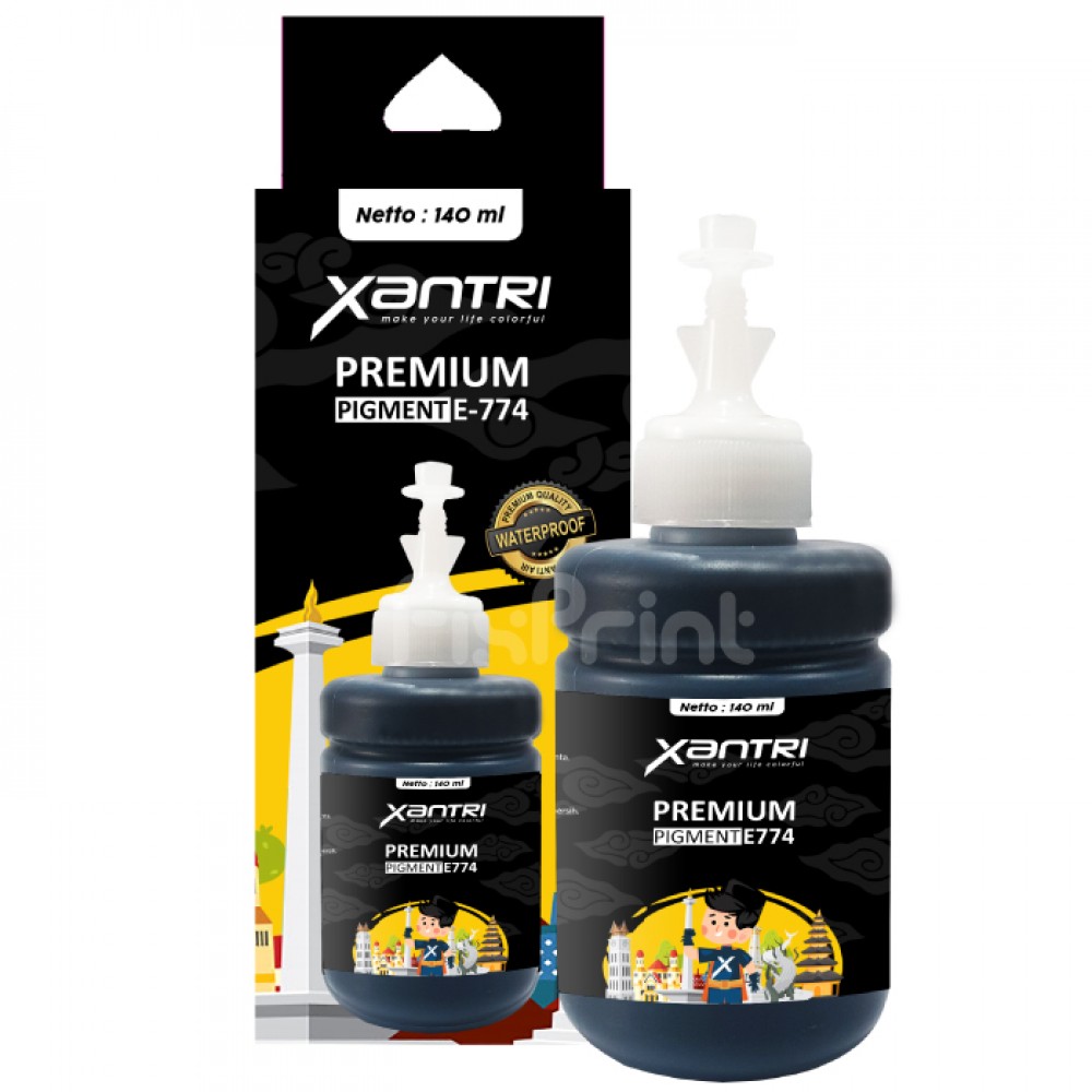 Tinta Xantri Pigment 774 T7741 Black 140ml, Quality Refill Printer Epsn M100 M105 M200 M205 L605 L655 L1455