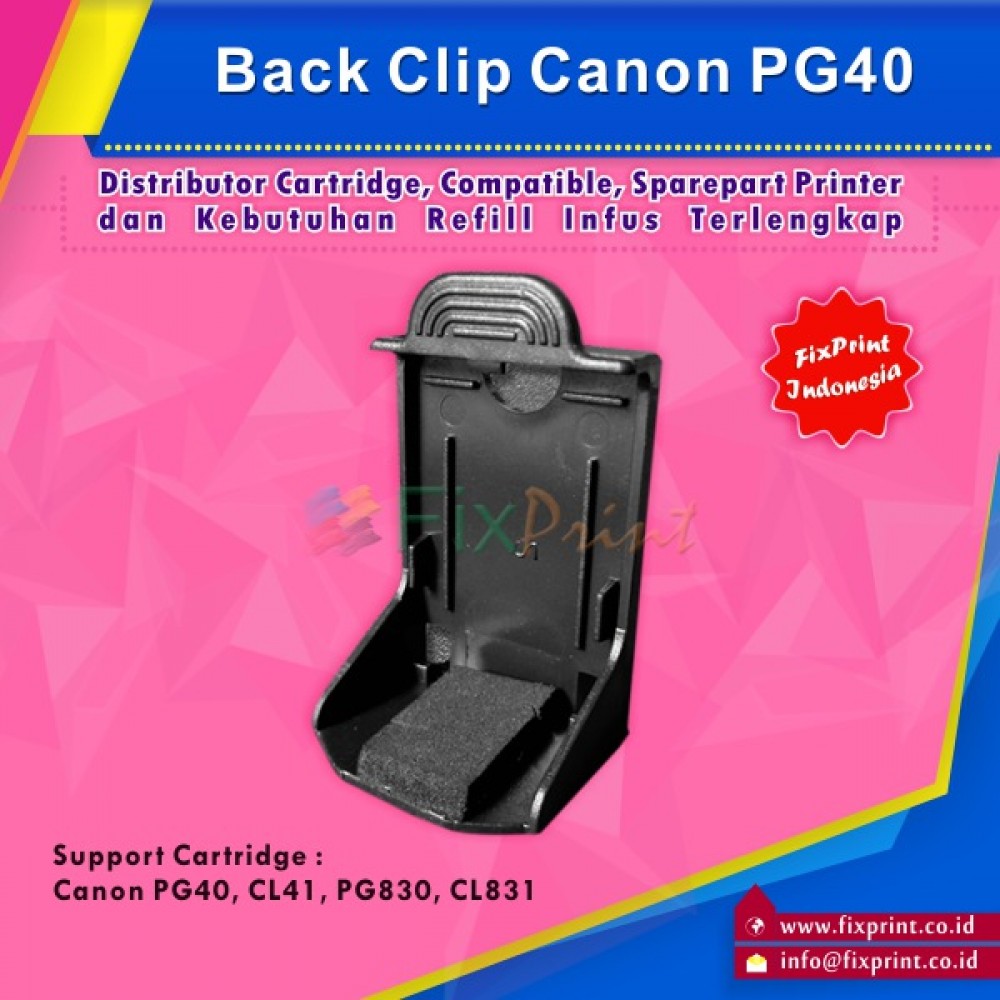 Back Clip / Cartridge Holder Canon PG40 PG830 CL41 CL831 HP28 HP27 HP 802 HP 703 HP 60 HP 678 HP 46 Black Color