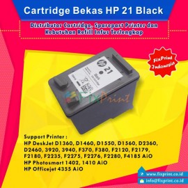 Jual Cartridge Bekas HP 21 Black C9351AA Tinta Printer HP 