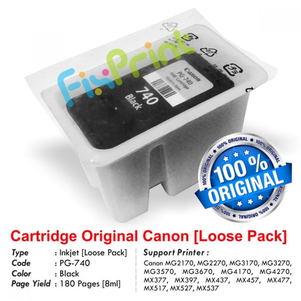 Jual Cartridge Loose Pack Original Canon PG-740 PG740 