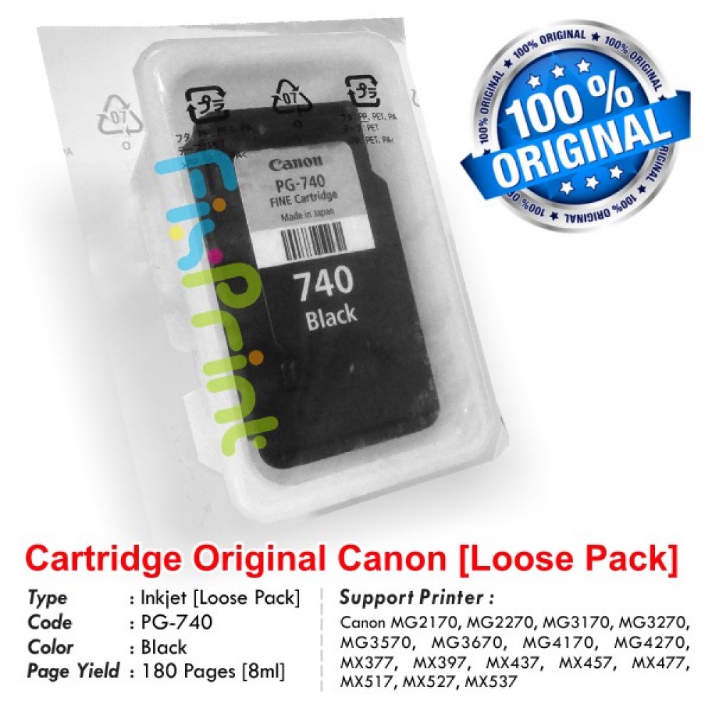 Jual Cartridge Loose Pack Original Canon PG-740 PG740 