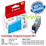 Cartridge Original Canon CLI-821 CLI821 821 821C CLI-821C Cyan, Tinta Printer Canon MP545 MP558 MP628 MP638 MP648 MP988 MP996 MX868 MX876 iP3680 iP4200 iP4680 iP4760 MP568