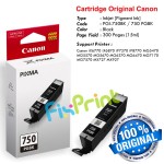 Cartridge Original Canon PGI-750 PGI750 750 PGBK PG-750BK Black, Tinta Printer Canon iX6770 iX6870 MG5470 MG5570 MG5670 MG6370 MG6470 MG7170 MG7570 MX727 MX927 iP7270 iP8770