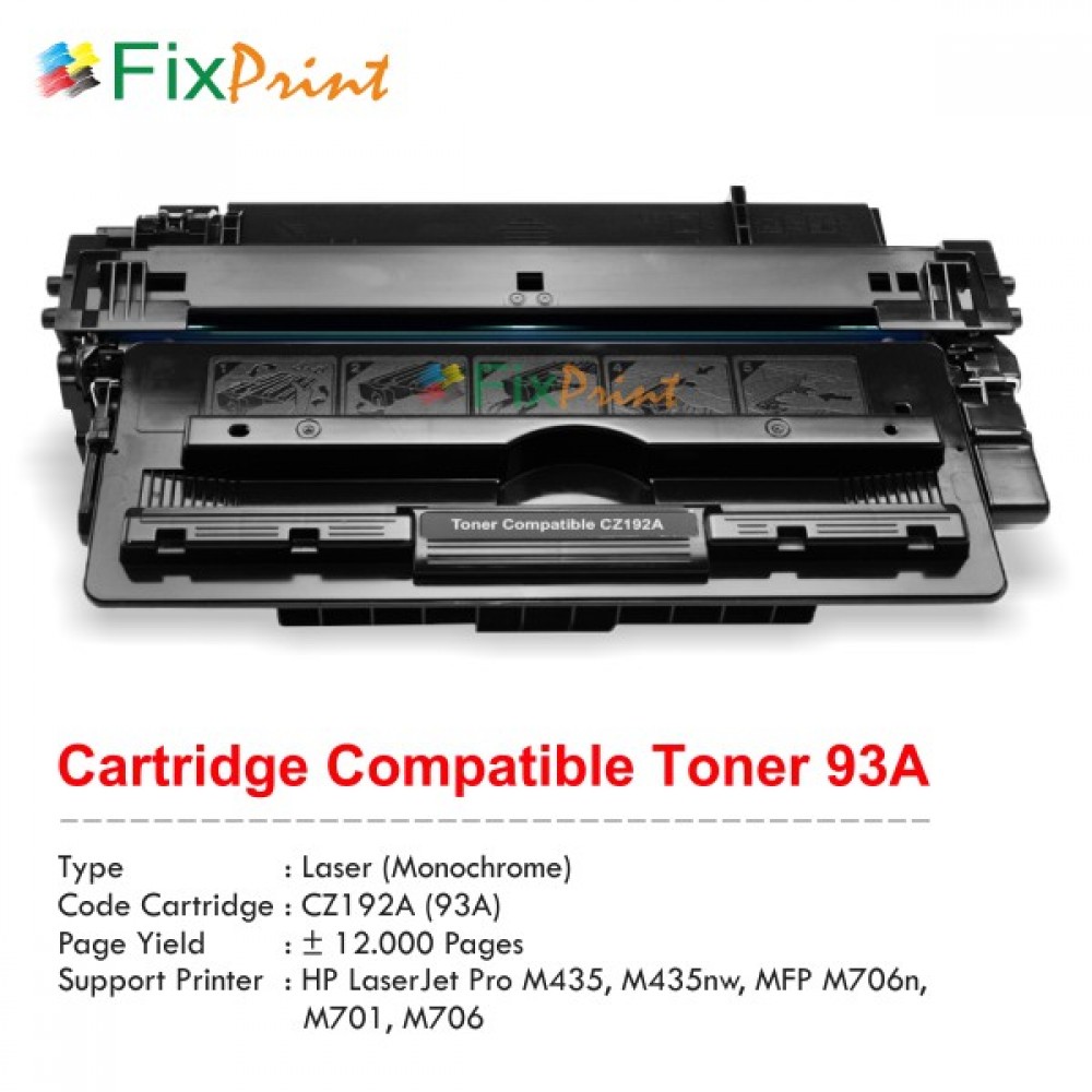 Cartridge Toner Compatible HPC CZ192A 93A, Printer HPC LaserJet Pro M435 M435nw MFP M706n M701 M706