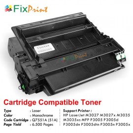 Cartridge Toner Compatible HPC Q7551A 51A, Printer HPC LaserJet M3027 M3027x M3035 M3035xs MFP P3005 P3005d P3005dn P3005dtn P3005n P3005x