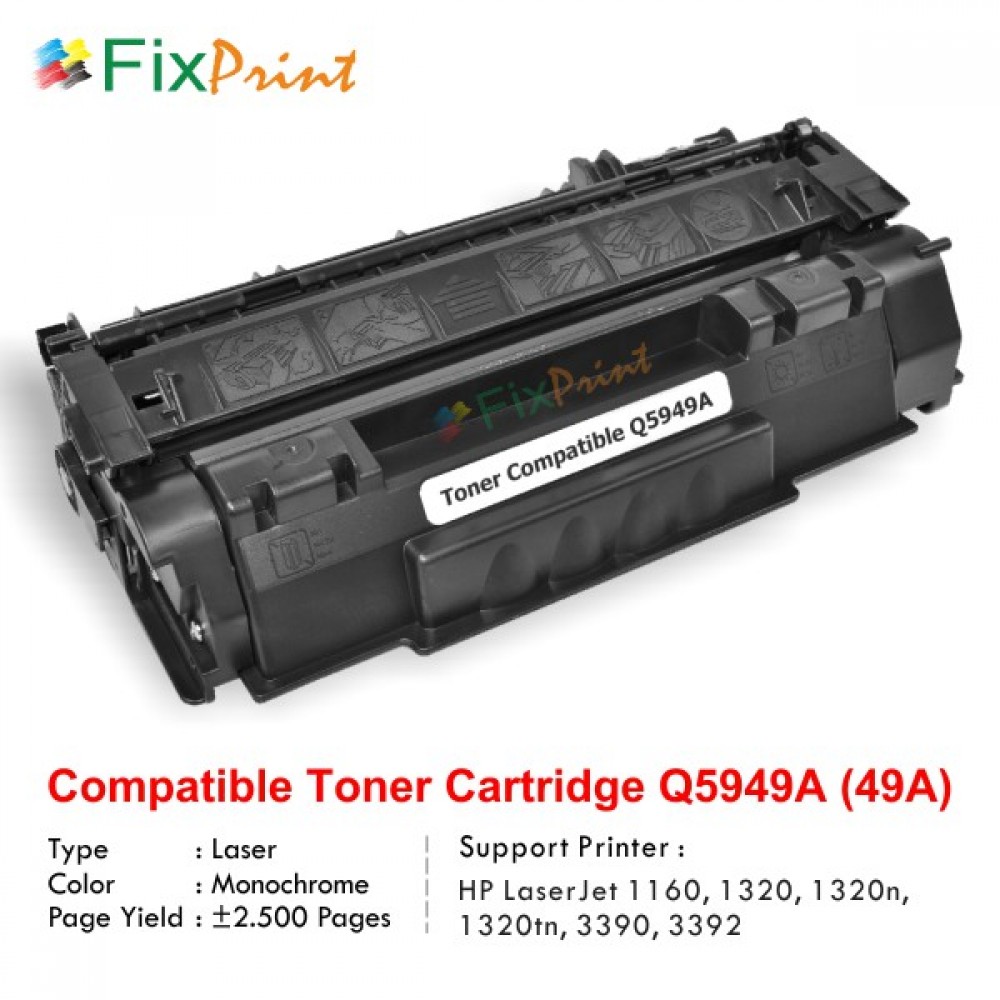 Cartridge Toner Compatible Q5949A 49A Q7553A 53A, Printer HPC LaserJet 1160 1320 1320n 1320tn 3390 3392 M2727 P2014 P2015 Cn LBP-3310 3370