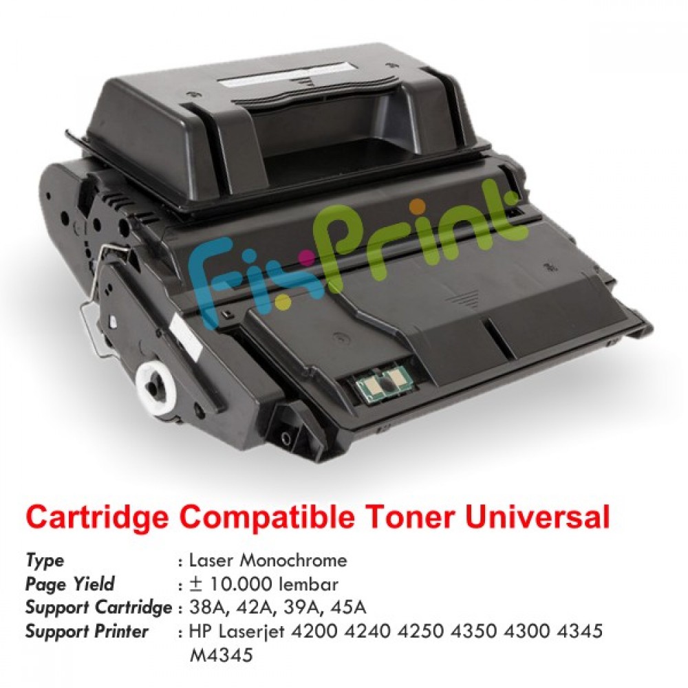 Cartridge Toner Compatible Universal Q1338A 38A Q5942A 42A Q1339A 39A Q5945A 45A, Printer HPC Laserjet 4200 4240 4250 4350 4300 4345 M4345
