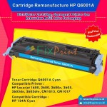 Cartridge Toner Compatible Q6002 Yellow 124A, Cartridge Toner Compatible Q6001A Cyan 124A, Printer H Laserjet 1600 2600 2600n 2605 2605dn 2605dtn CM1015 CM1017