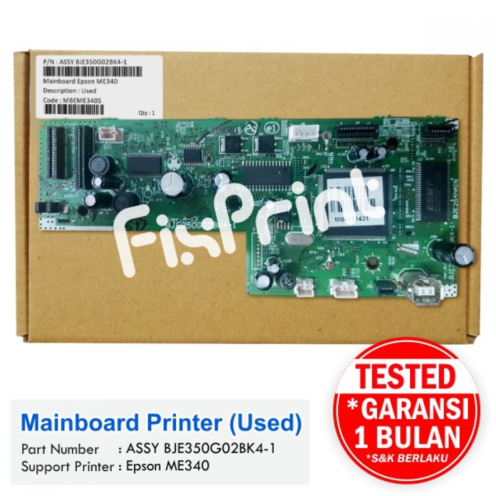 Board Printer Epson ME340 Used, Mainboard Epson Me340 Used, Motherboard ME340