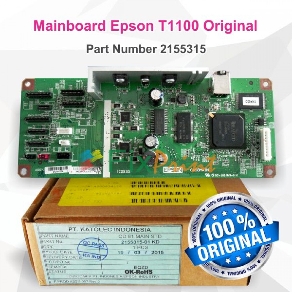 Board Epson T1100 Original, Mainboard Printer Epson T1100, Motherboard Epson T1100 Part Number Assy 2155315