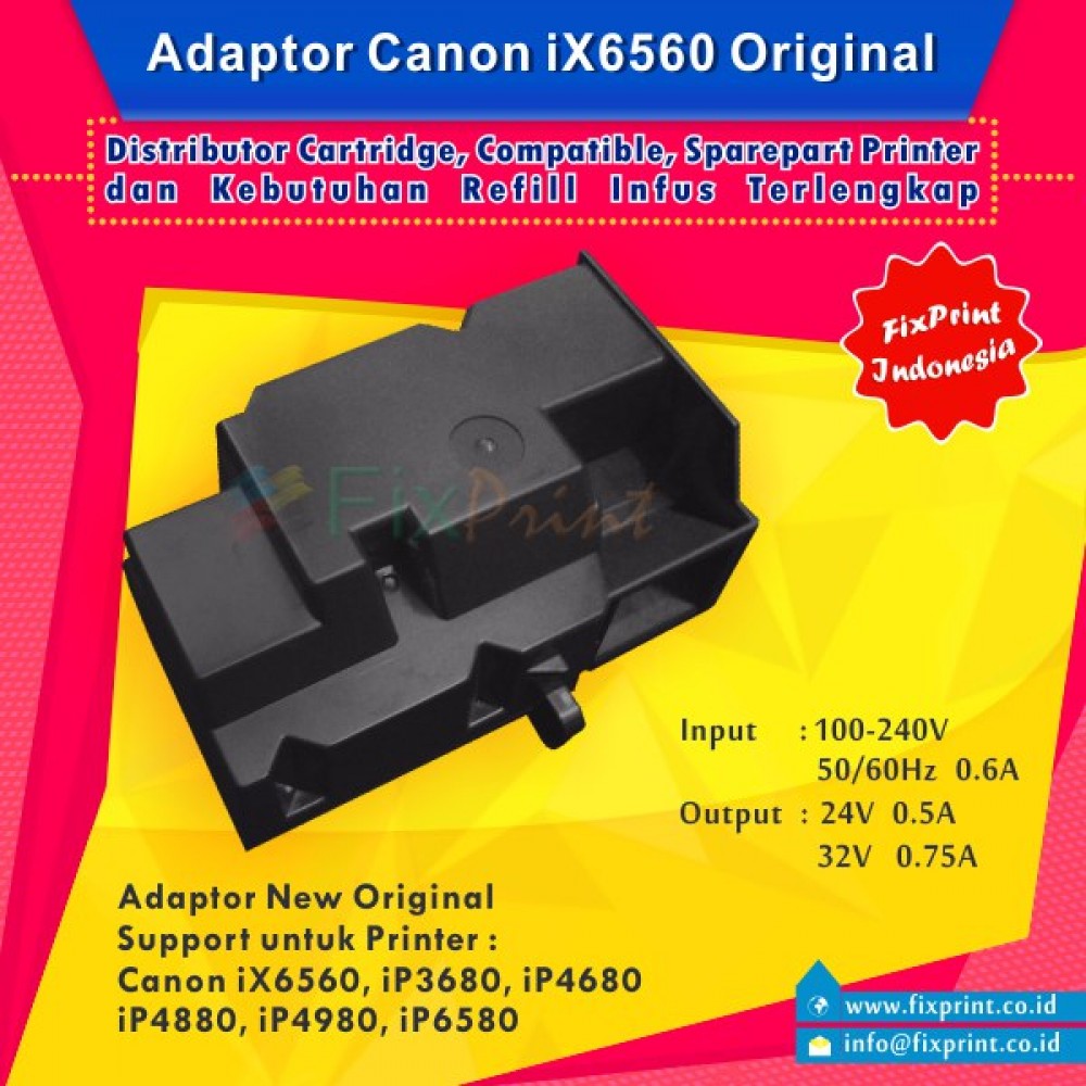 Adaptor Printer Canon iX6560 iP3680 iP4680 iP4880 iP4980 iP6580 New Original, Power Supply Canon 6560 3680 4680 4880 4980 6580 New Original