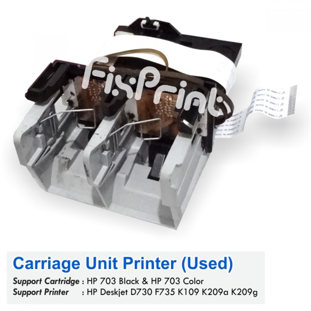 Carriage Unit HP 703 Black Color Used, Main Carriage Printer HP Deskjet D730 F735 K109 K209a K209g AiO